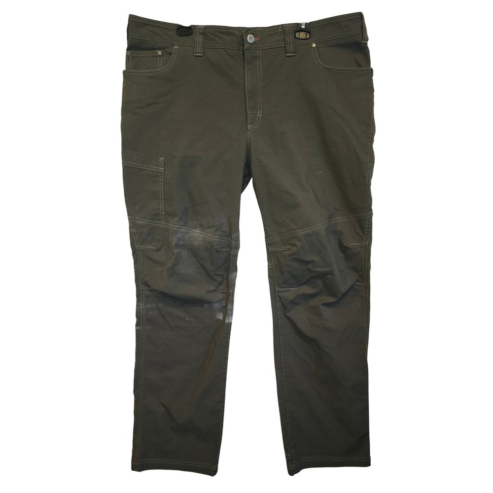 LL Bean Mens Riverton Cargo Pants Gray Brown 40W 32L Stretch Articulated 509472